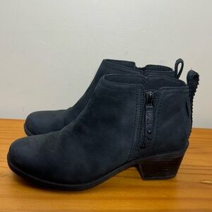 Teva Anaya Waterproof Black Leather Ankle Boots Womans sz 7 Orig $160